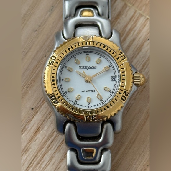 Wittnauer Rare Luxury Ladies Watch Two-Tone Bracelet Case White Dial Date main image 7